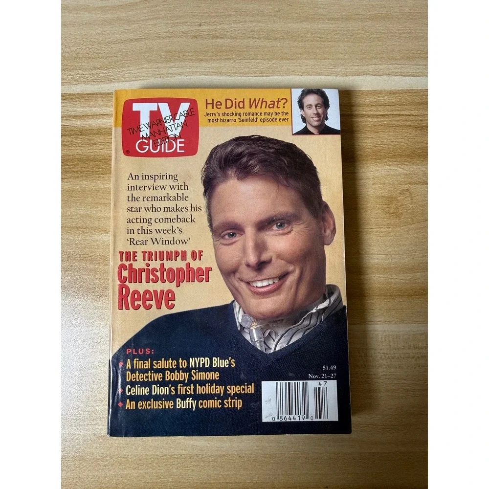 TV Guide Magazine Christopher‎ Reeve Cover November 21 1995